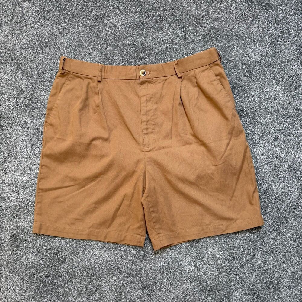 Men’s Chino Shorts “Haband’s Fit Forever” Brown Tan 36 Waist Adjustable VTG 8"